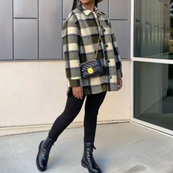 Madewell Belrose Shirt-Jacket in Maran Plaid - Picture 4 of 12